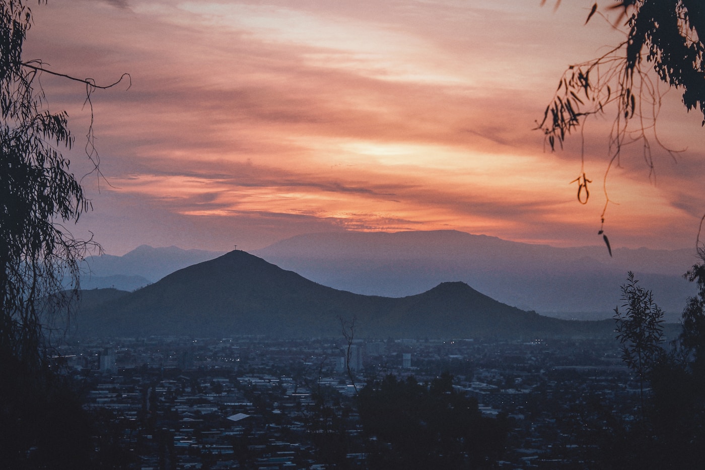 Santiago de Chile skyline with the Andes